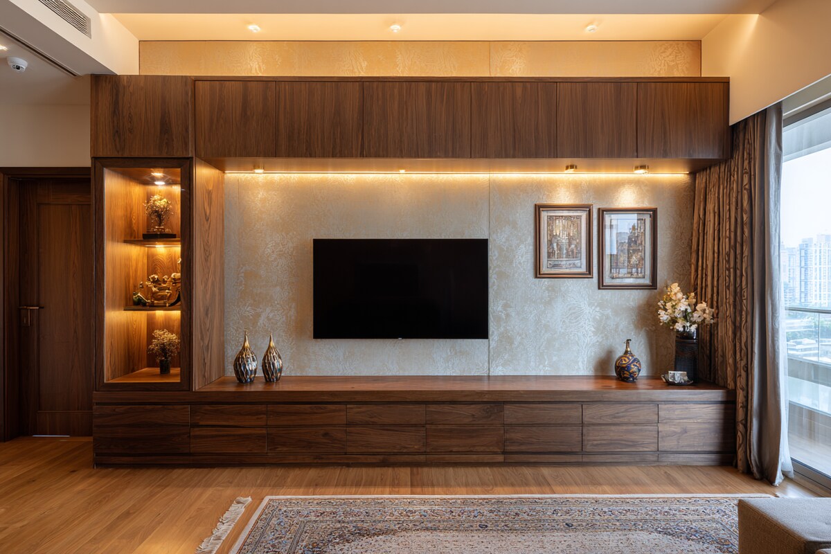 Floating Entertainment Bench with Push-to-Open Lacquered Media Drawers #24